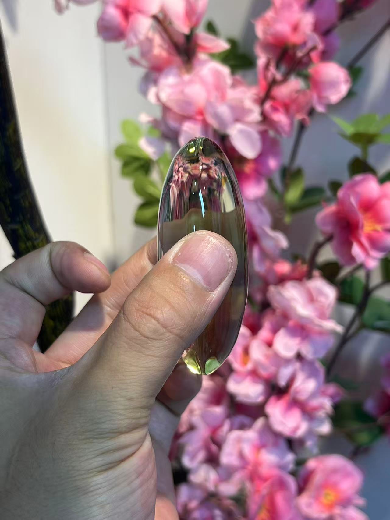 A00005 AA Natural 100% clear citrine plam stone