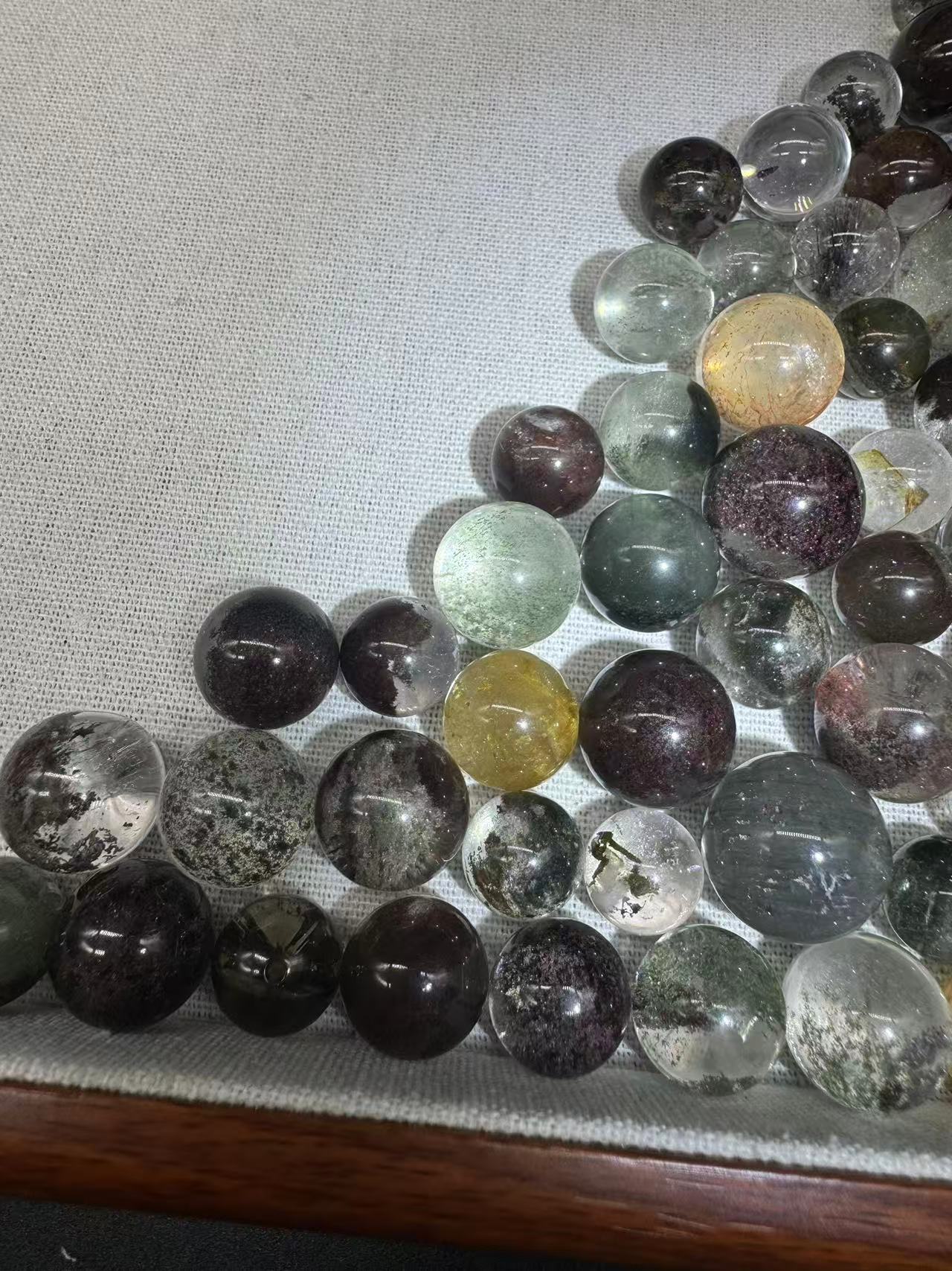 A00036 super higher quality handpick garden quartz/golden rutail/black rutalied sphere bead