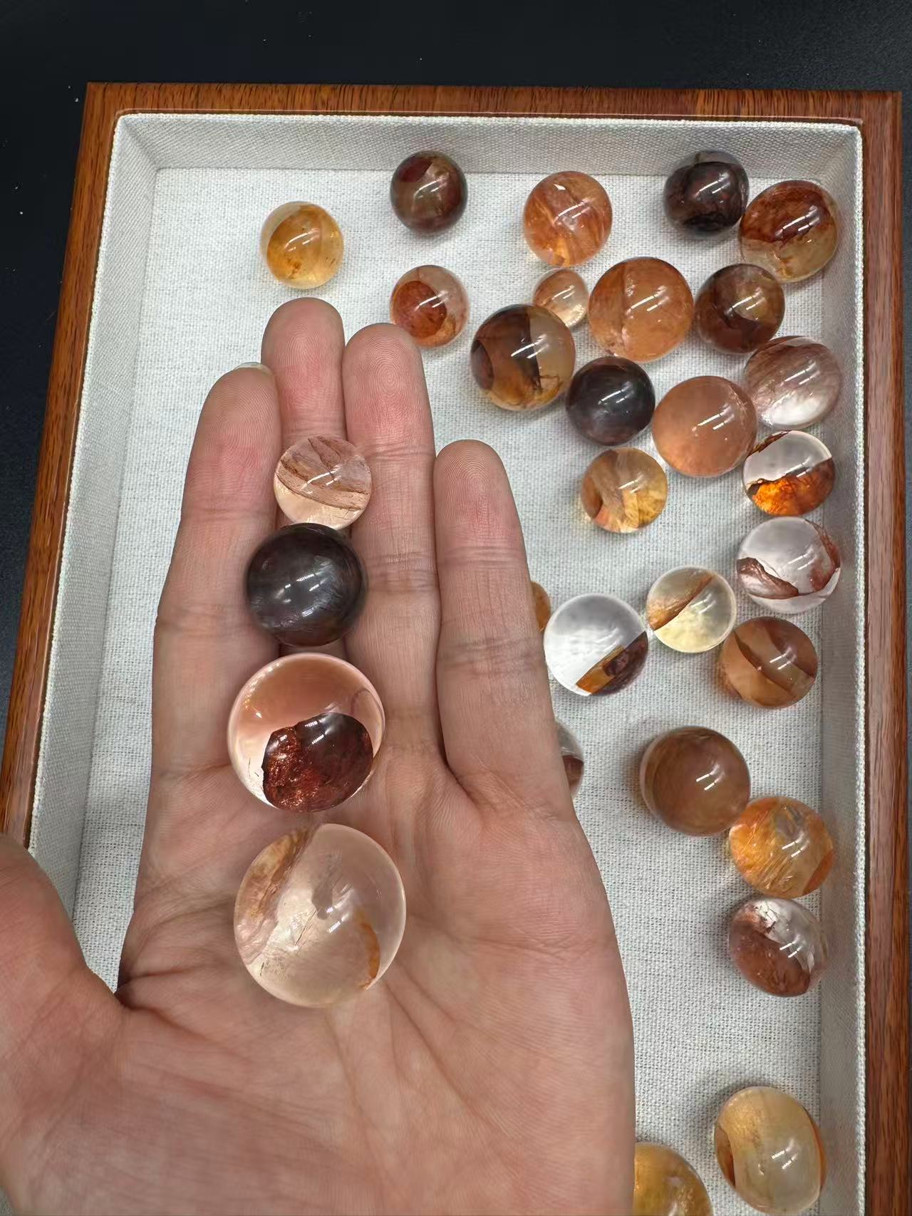 A00035 super higher quality handpick firequartz sphere bead