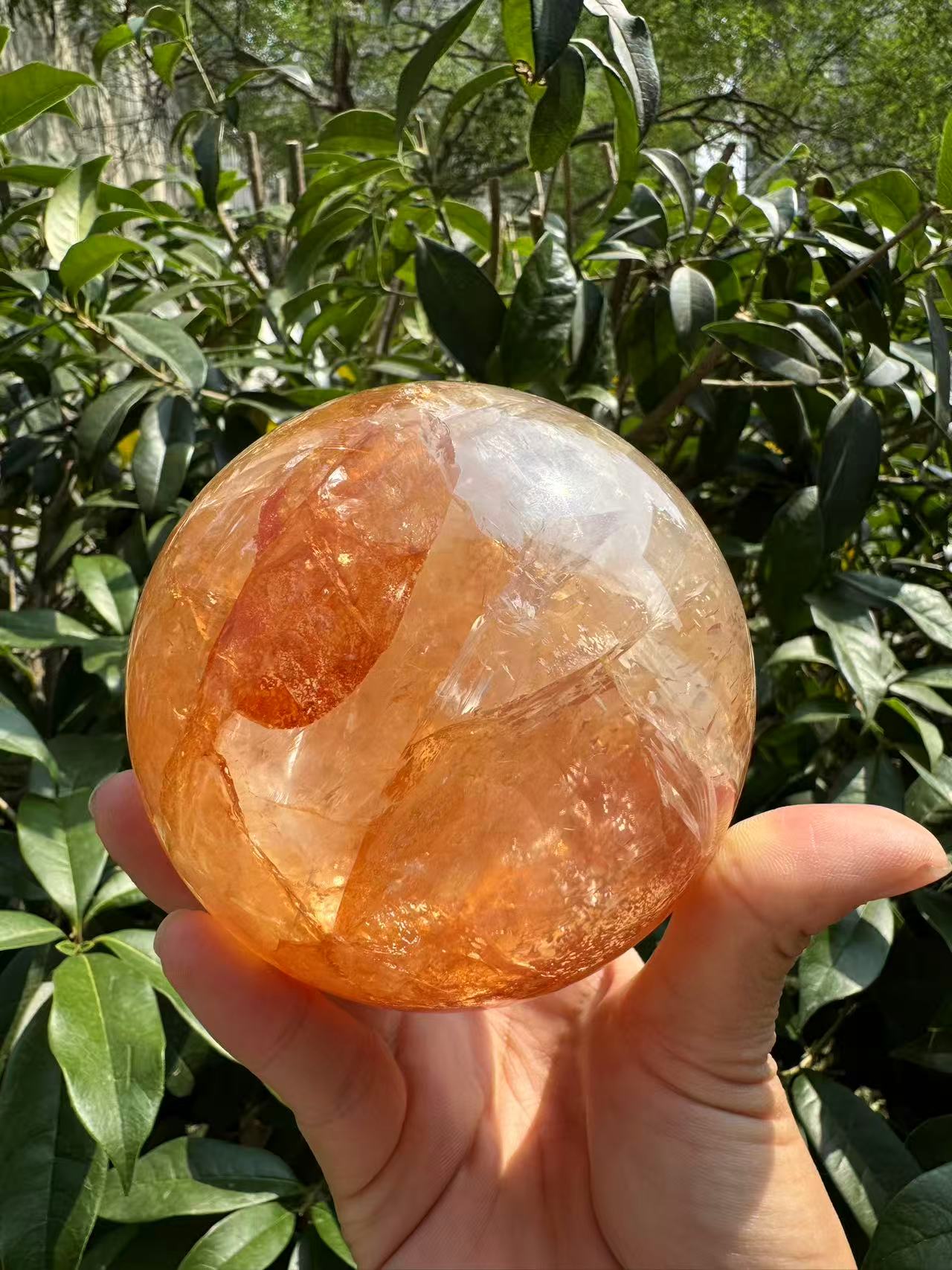 A00043 gorgeous clear fire quartz sphere