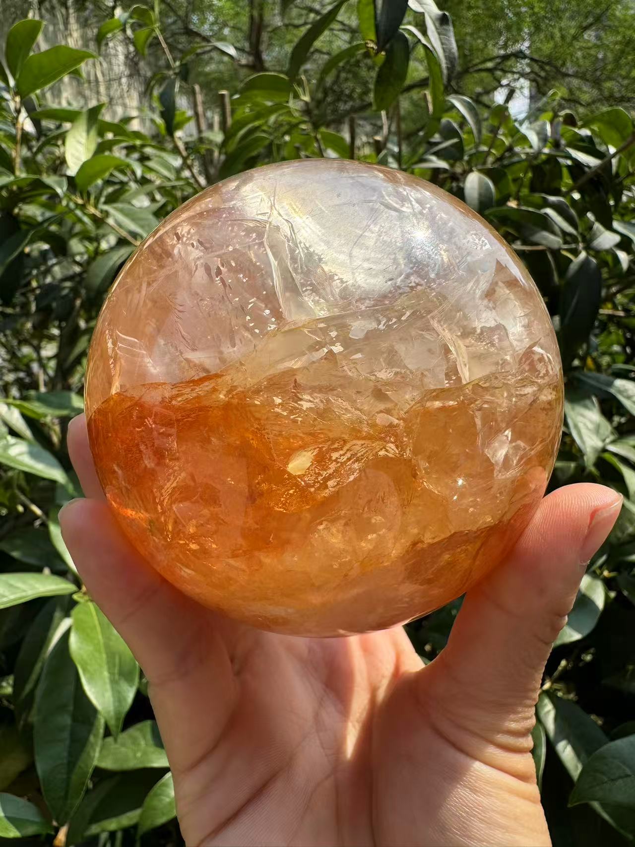 A00043 gorgeous clear fire quartz sphere