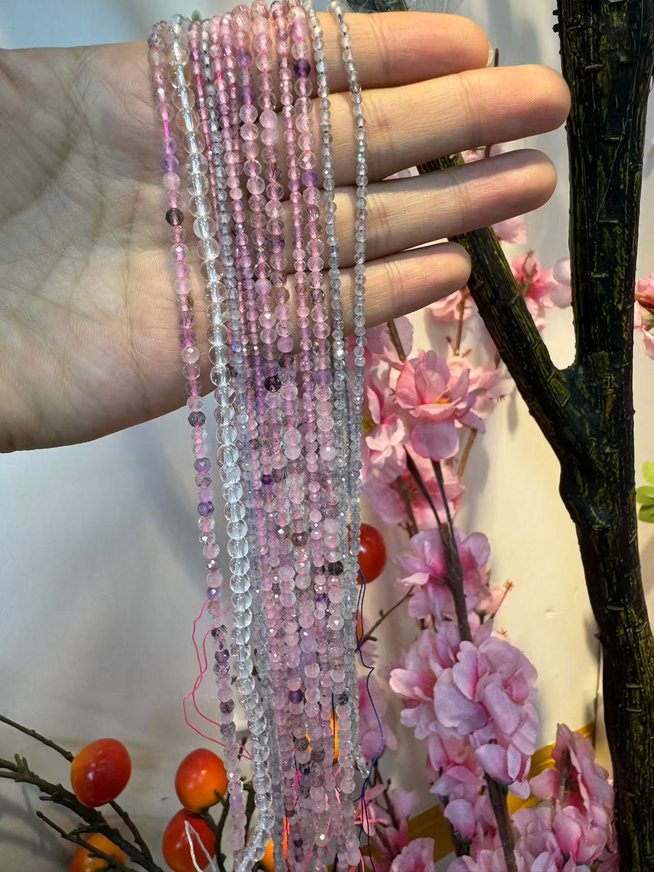 A00045 cleaning sale super 7 / labradorite / AA clear quartz mini beads diy bracelet (only 12pcs)