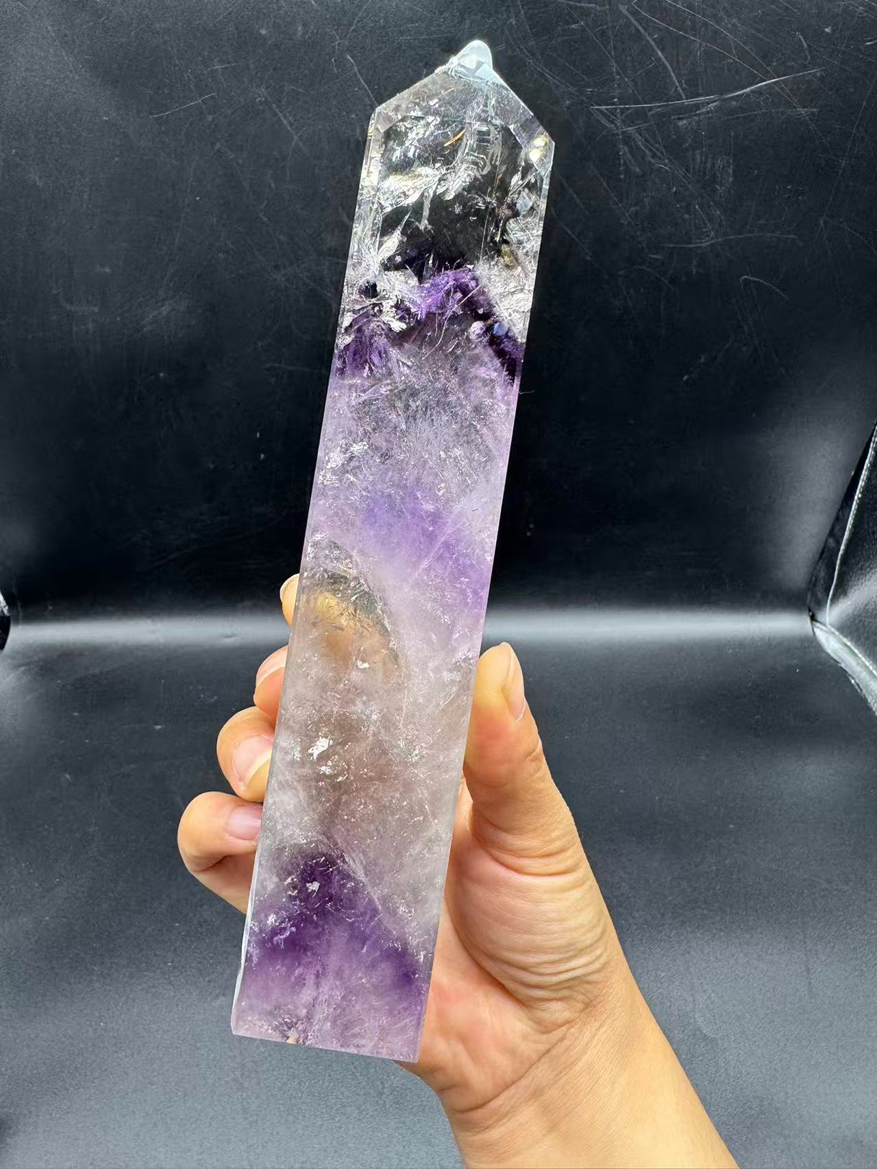 A00063 dreaming purple phantom super clear Bolivian amethyst tower