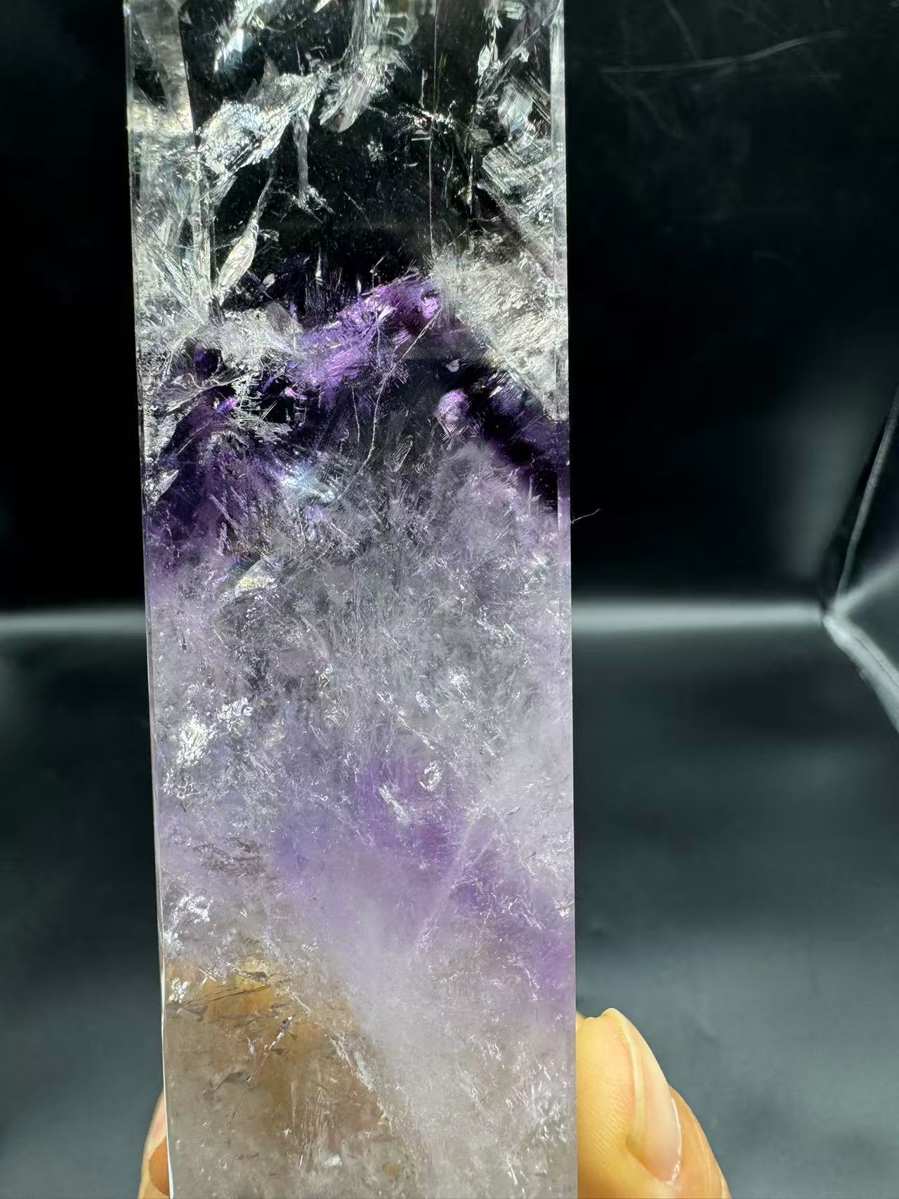 A00063 dreaming purple phantom super clear Bolivian amethyst tower