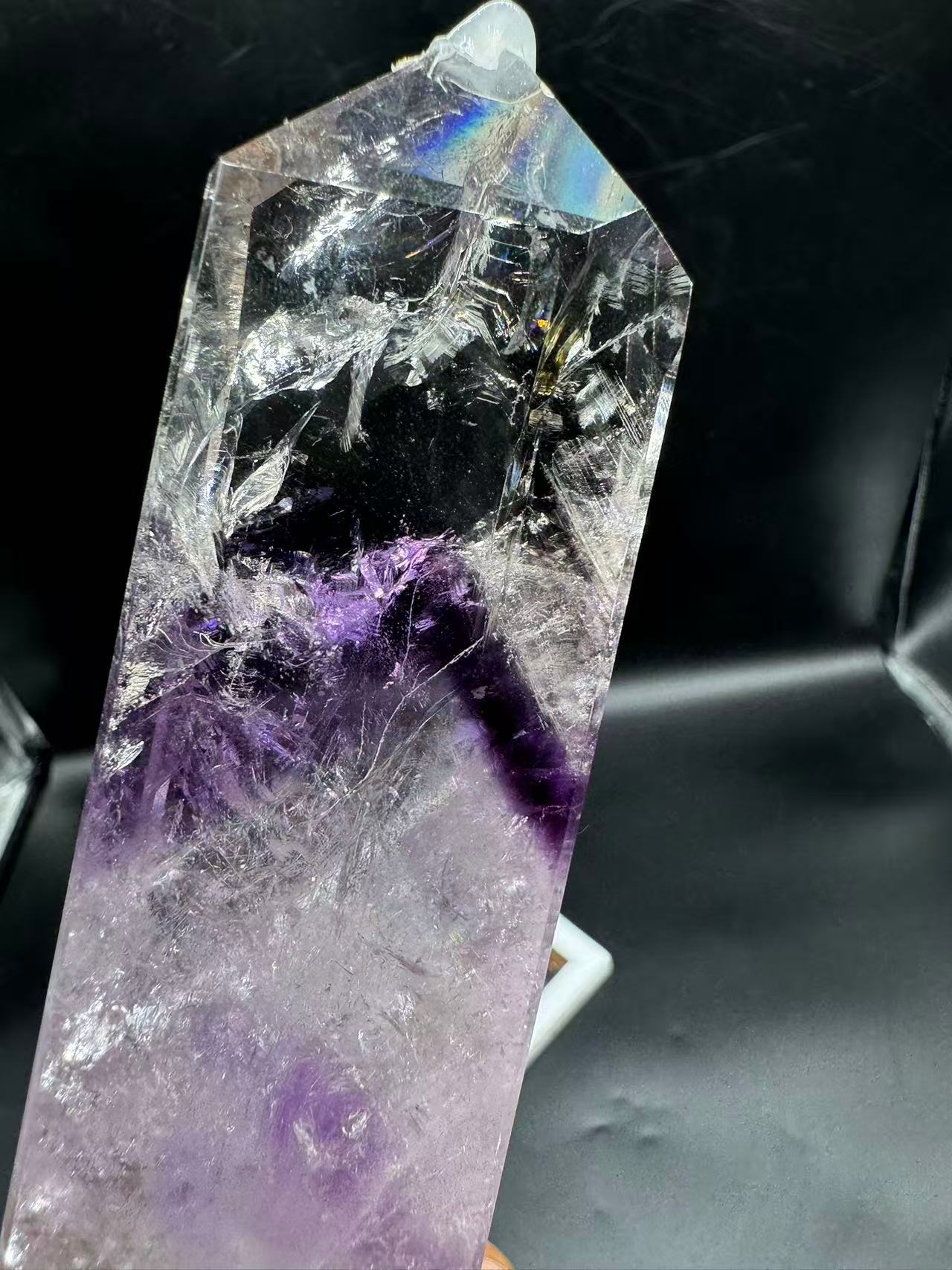 A00063 dreaming purple phantom super clear Bolivian amethyst tower