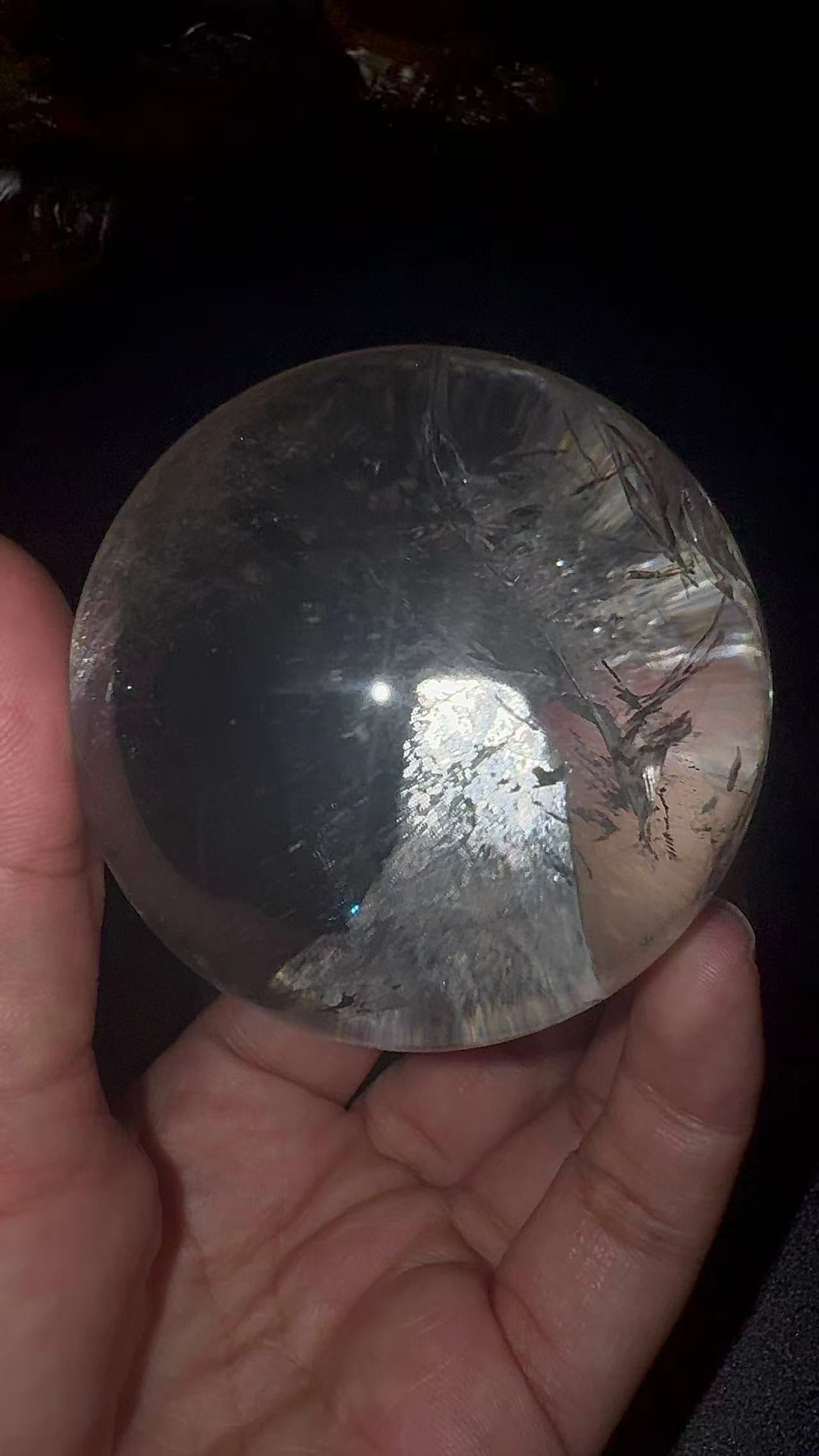 A00067 rare shiny mica plate(lapidoplite) mixed clear quartz sphere