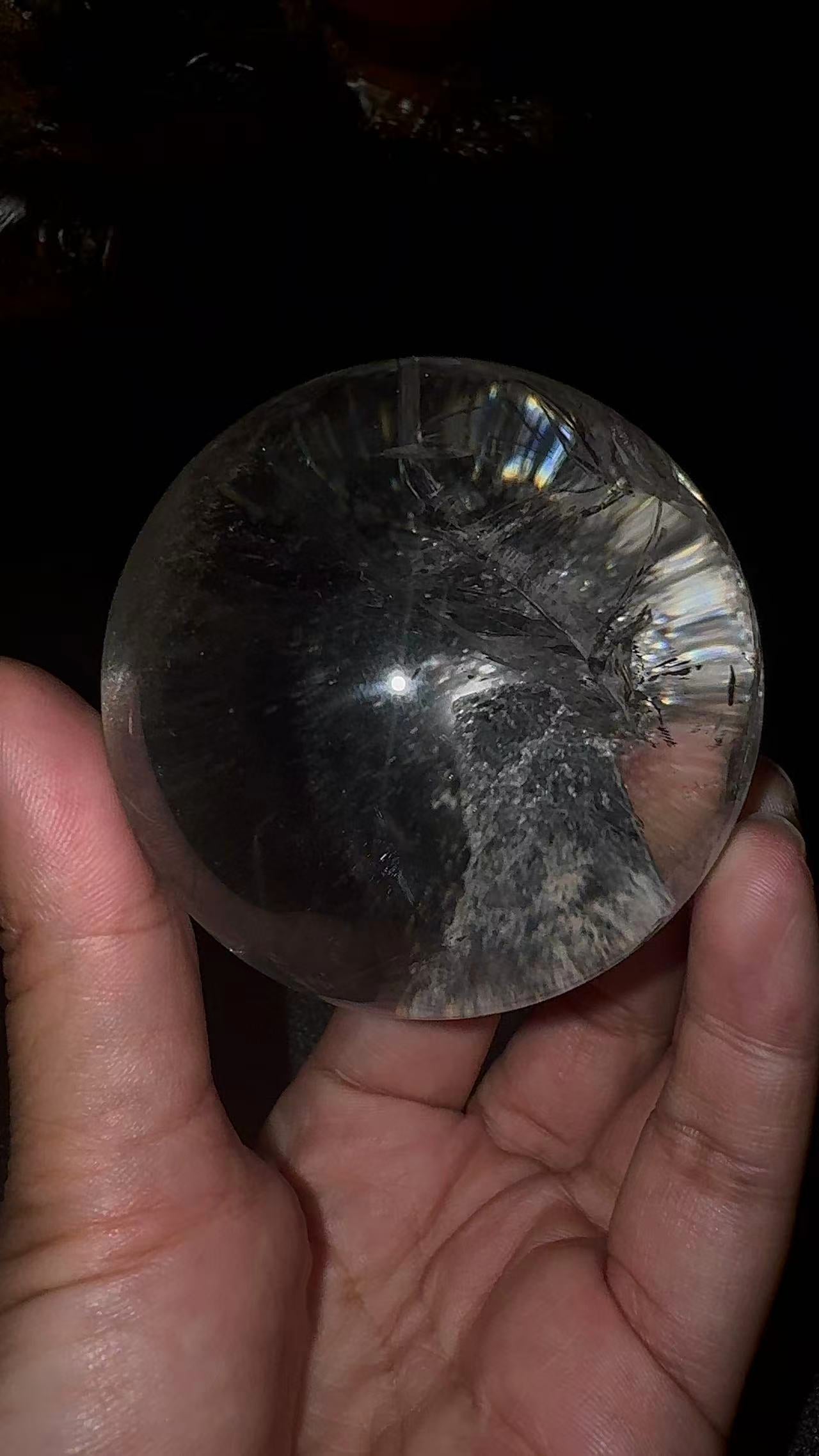 A00067 rare shiny mica plate(lapidoplite) mixed clear quartz sphere