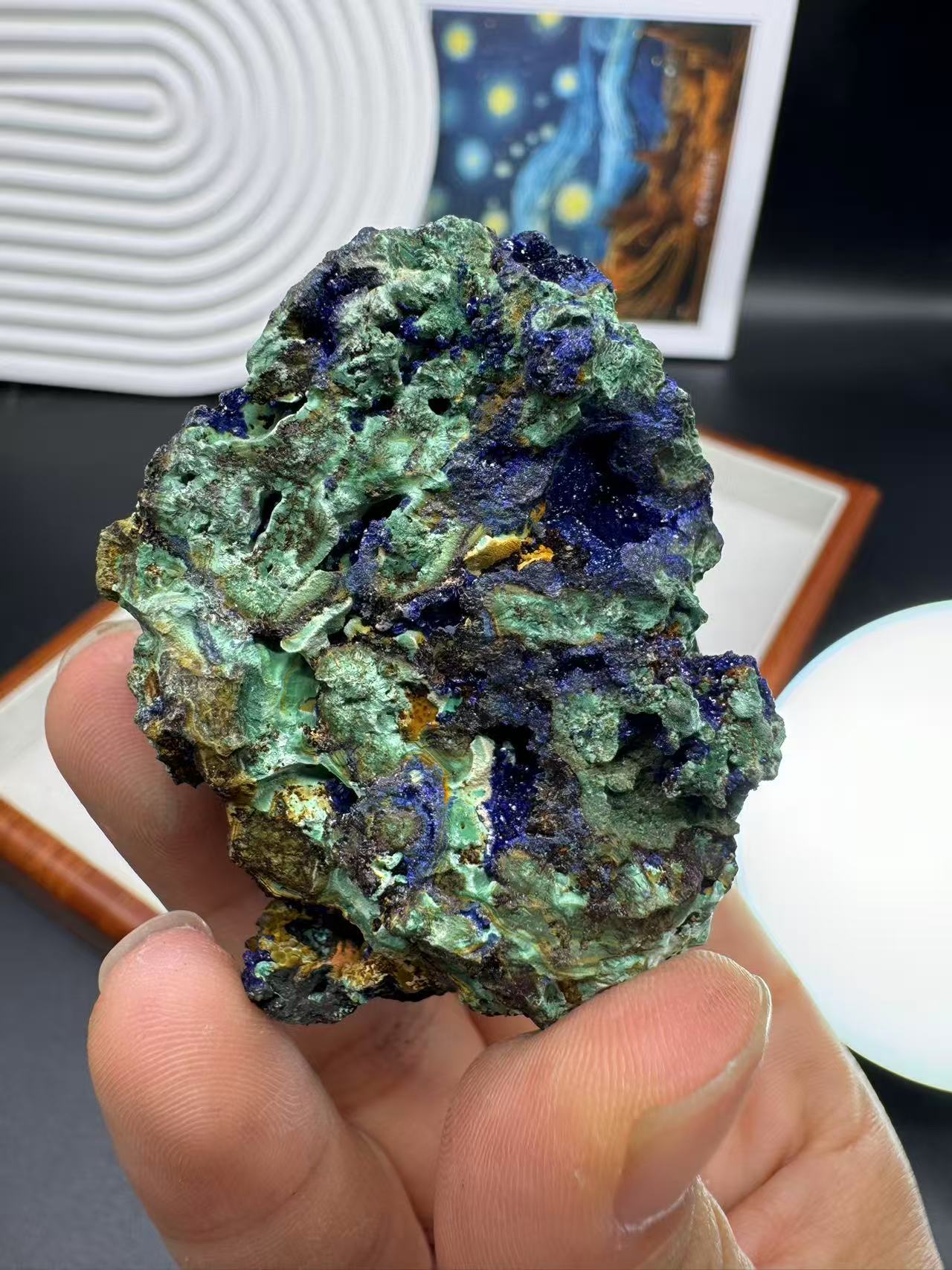 A00075 HIGHER QUALITY blue azurite mixed malachite specimen