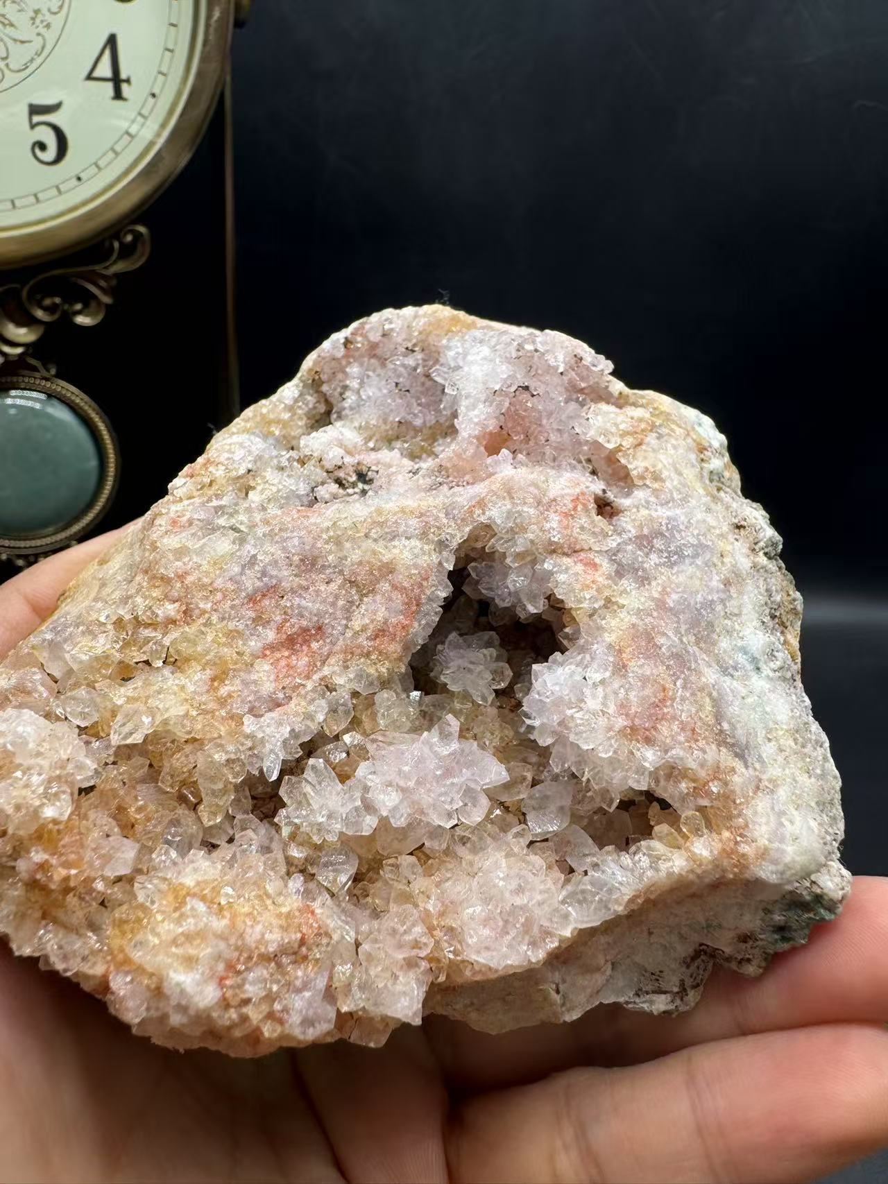 A00135 rare beautiful raw mountain druzy pink amethyst specimen