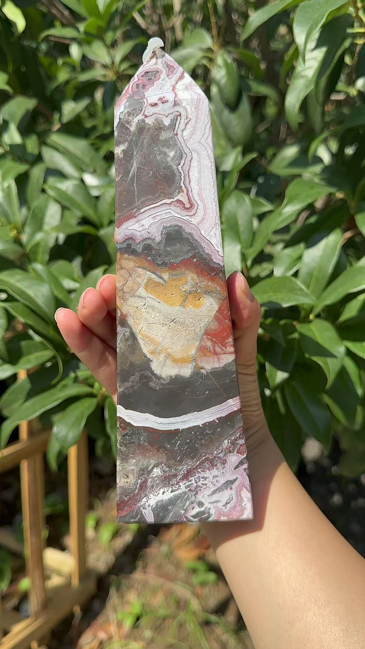 A00142 rare gorgeous druzy mexico agate tower XL