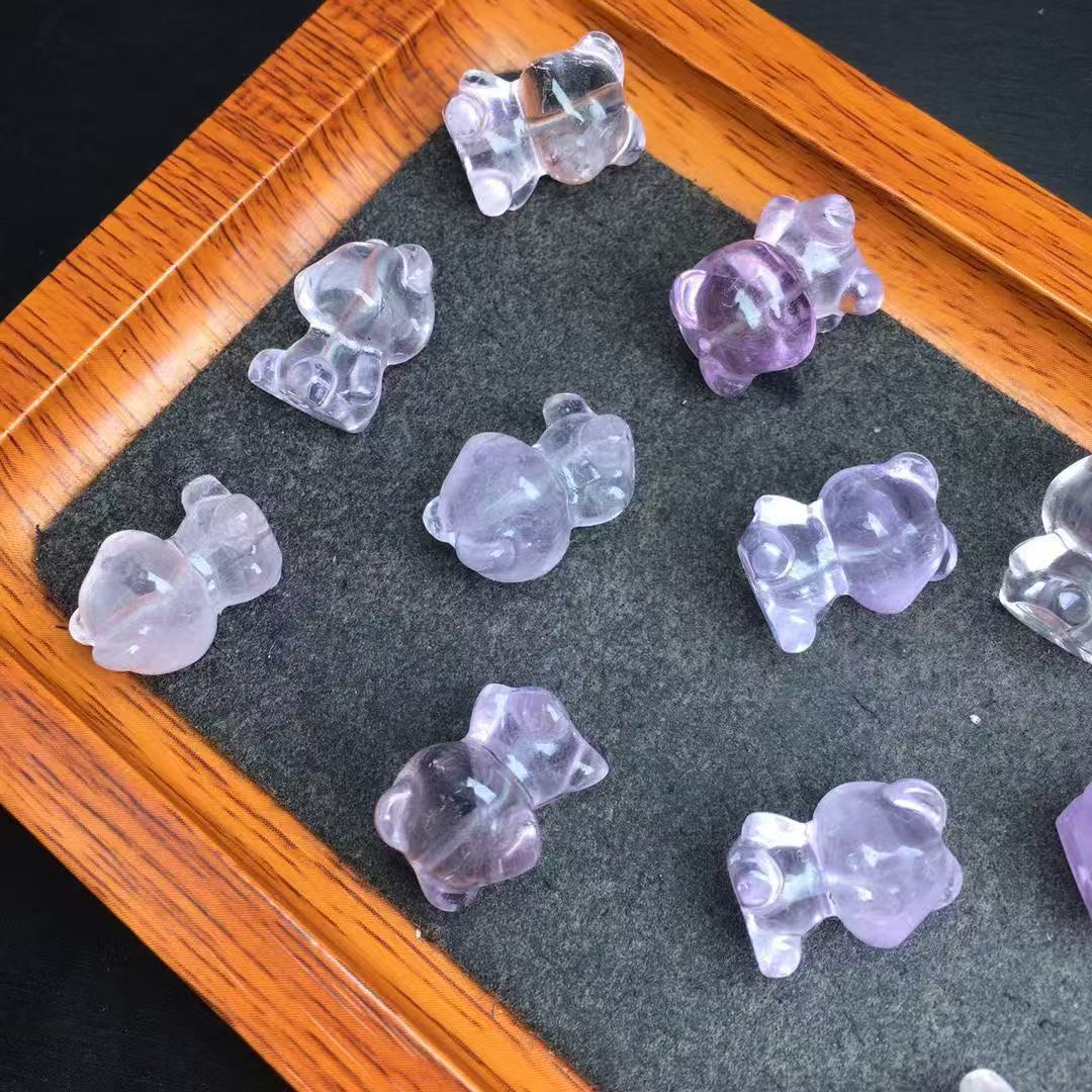 A00154 higher quality amethyst bear carving