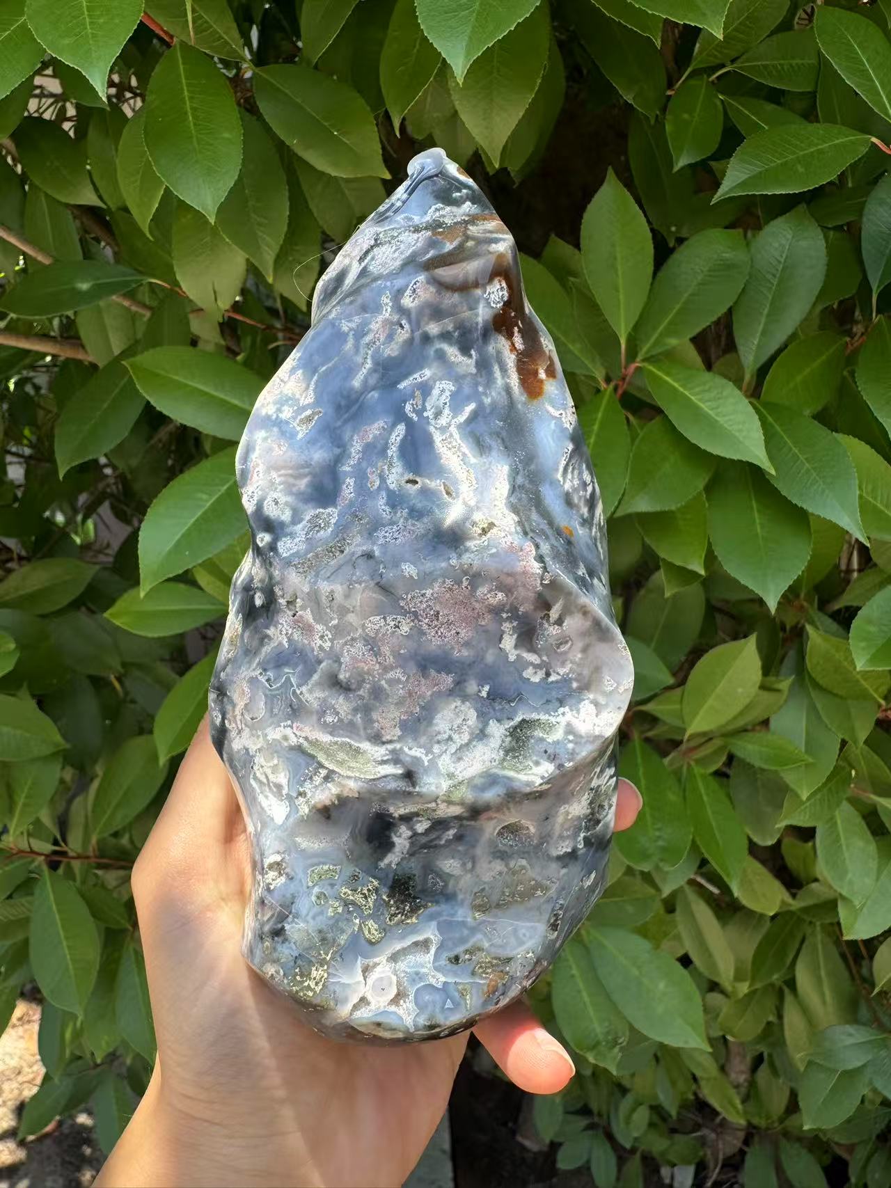 A00162 rare super pretty druzy mutiple color(pink blue white ) ocean jasper flam from madagascar