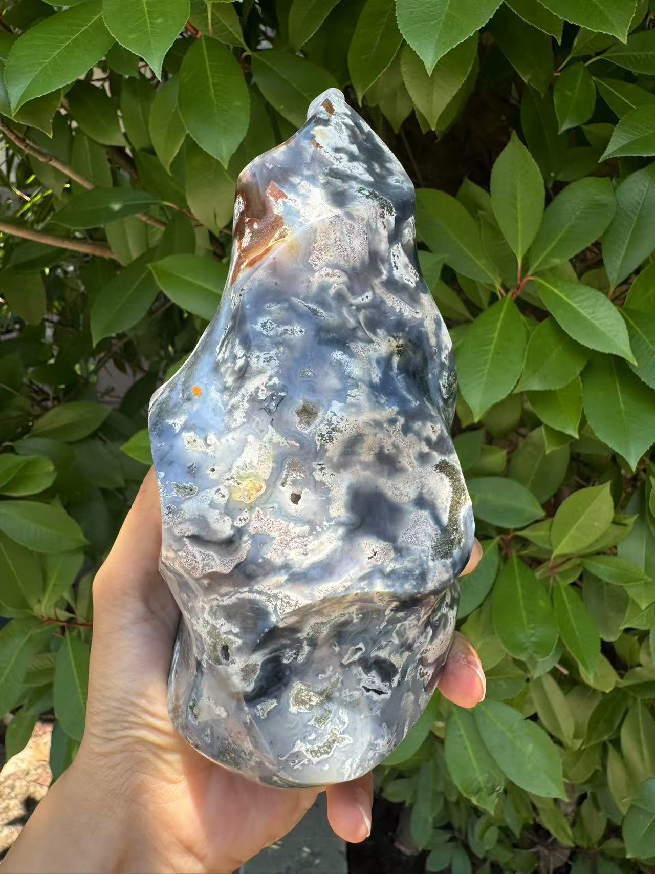 A00162 rare super pretty druzy mutiple color(pink blue white ) ocean jasper flam from madagascar