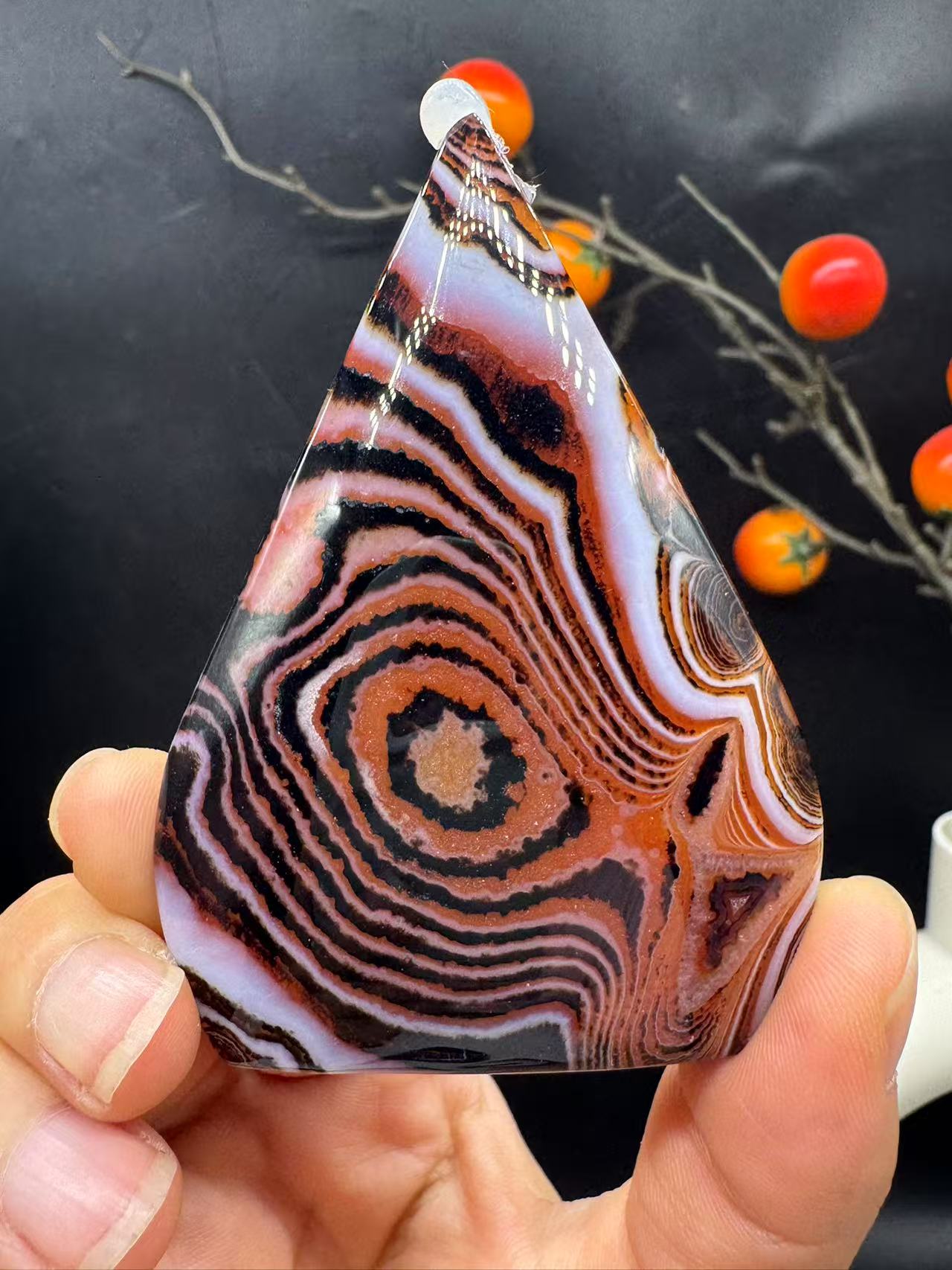 A00167 pretty onyx carnelian agate teardrop freeform good decoration