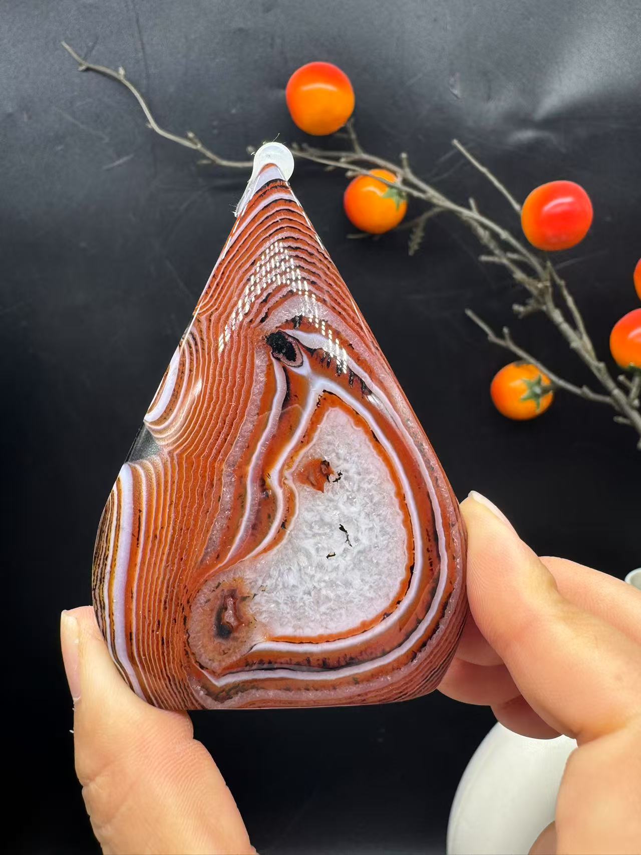 A00167 pretty onyx carnelian agate teardrop freeform good decoration