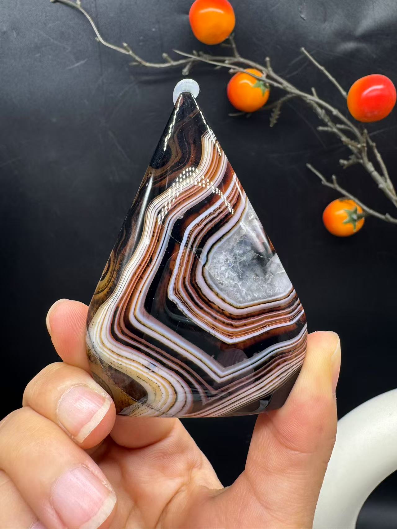 A00167 pretty onyx carnelian agate teardrop freeform good decoration