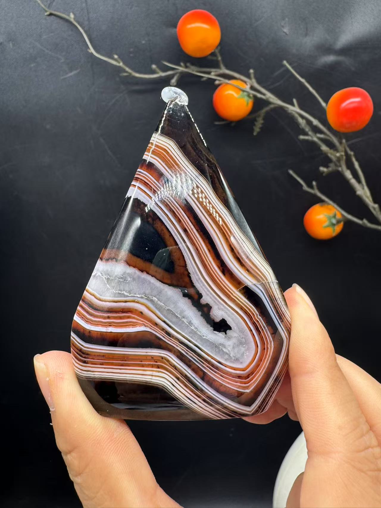 A00167 pretty onyx carnelian agate teardrop freeform good decoration