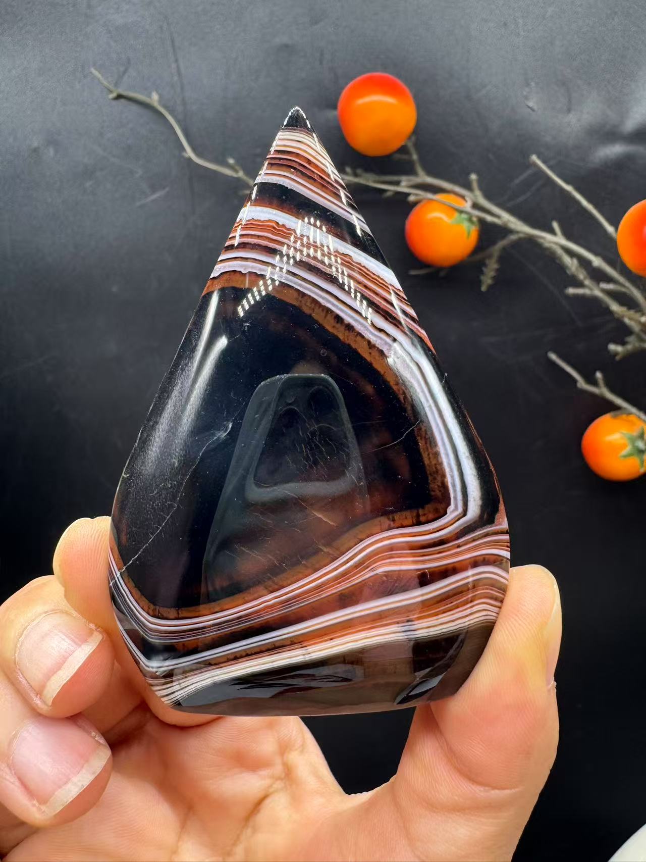 A00167 pretty onyx carnelian agate teardrop freeform good decoration