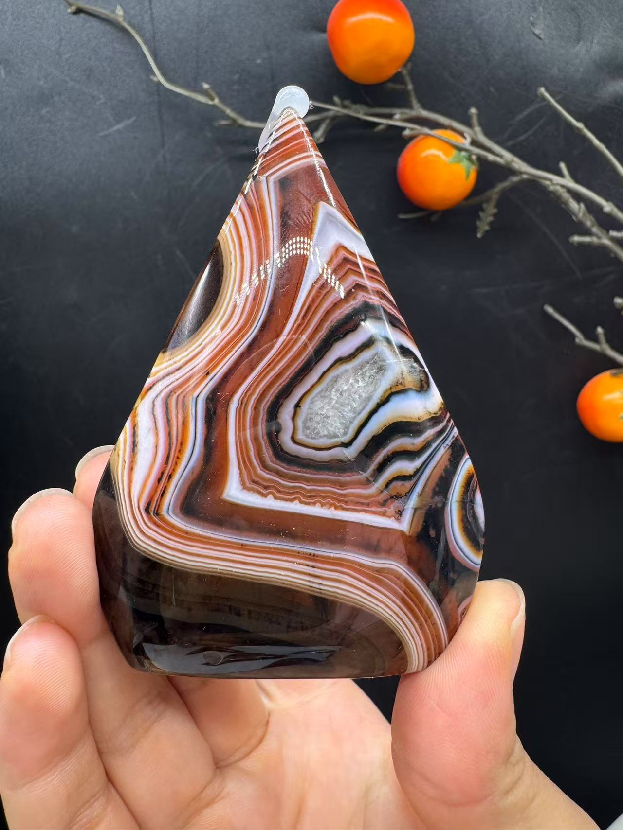 A00167 pretty onyx carnelian agate teardrop freeform good decoration