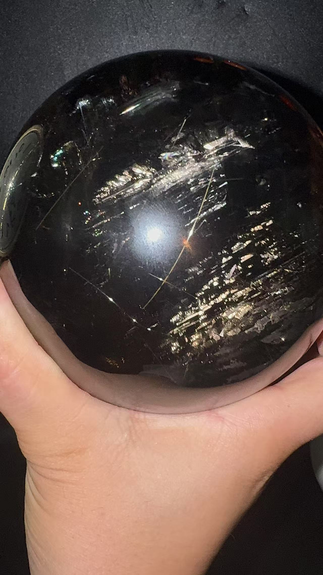 A00180 Rare natural highest dark smoky quartz with golden rutailated inside amazing rainbow