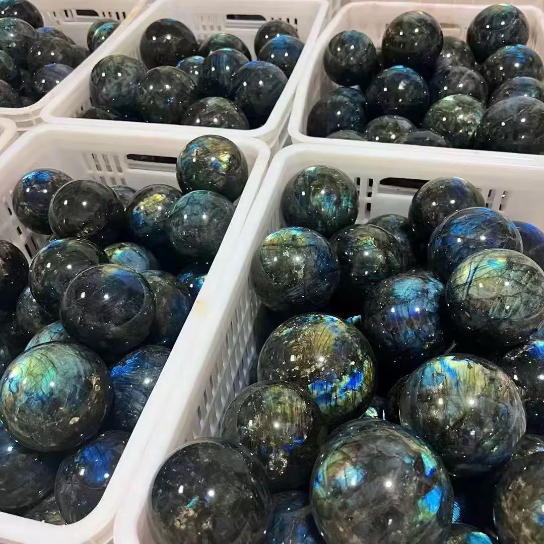 A00215 Rare natural highest quality blue and sun flash labradorite sphere home decoration