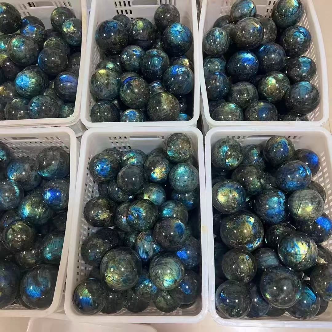 A00215 Rare natural highest quality blue and sun flash labradorite sphere home decoration