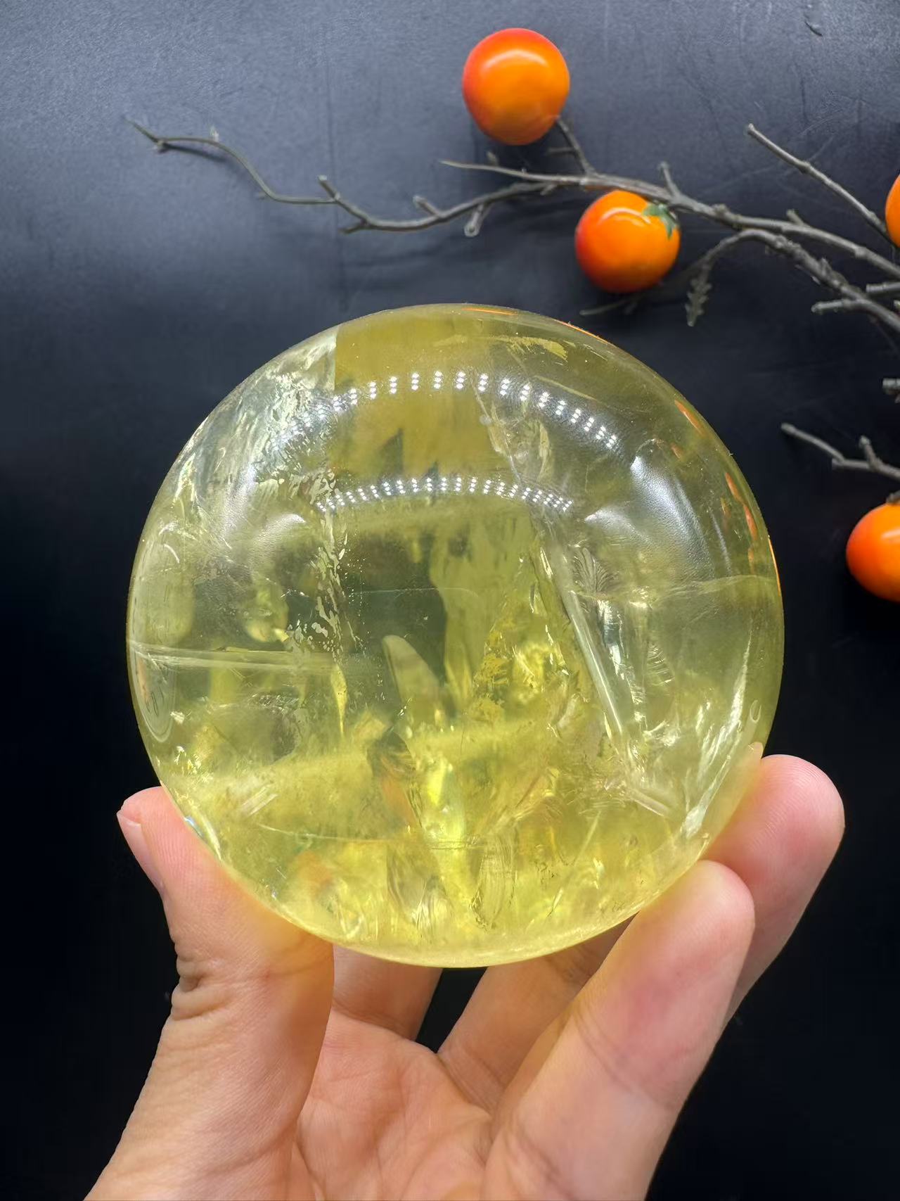 A00222 Rare natural highest quality six star galaxy Asai white amazing rainbow layer citrine sphere