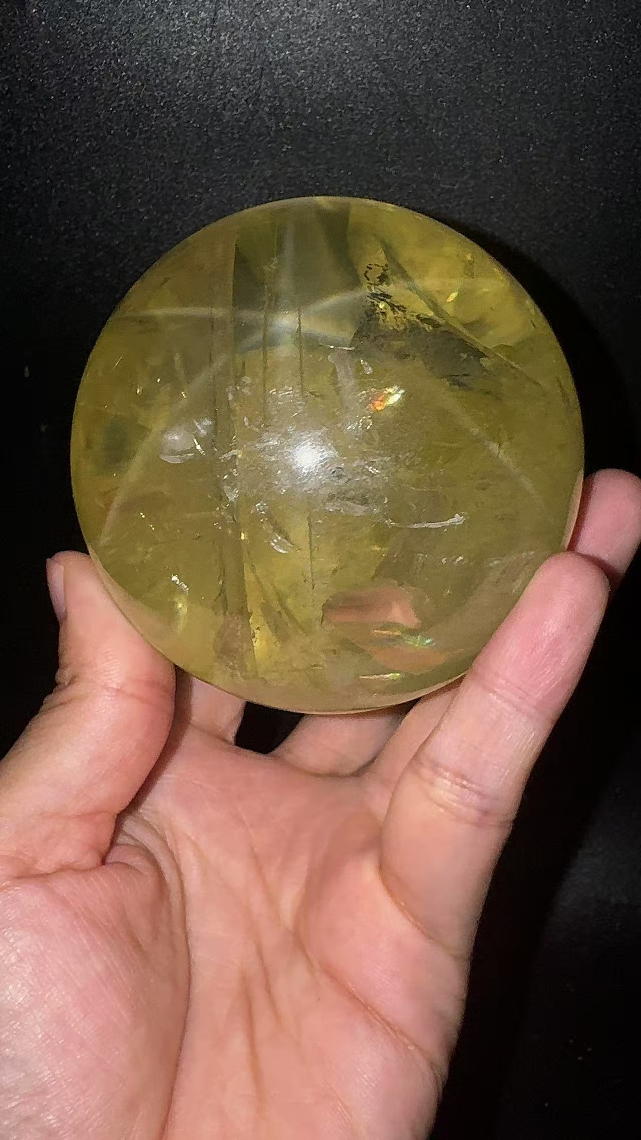 A00222 Rare natural highest quality six star galaxy Asai white amazing rainbow layer citrine sphere