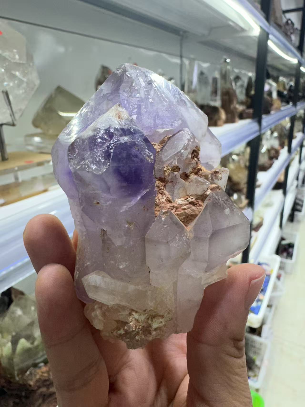 A00232 Rare natural highest quality castle shape Bolivia amethyst cluster withfree holder