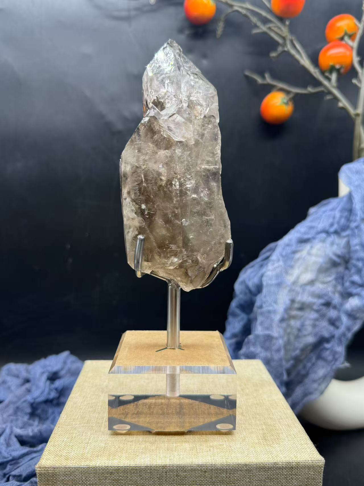 A00235 Rare natural highest quality skeleton elesicial quartz smokey quartz specimen mineral