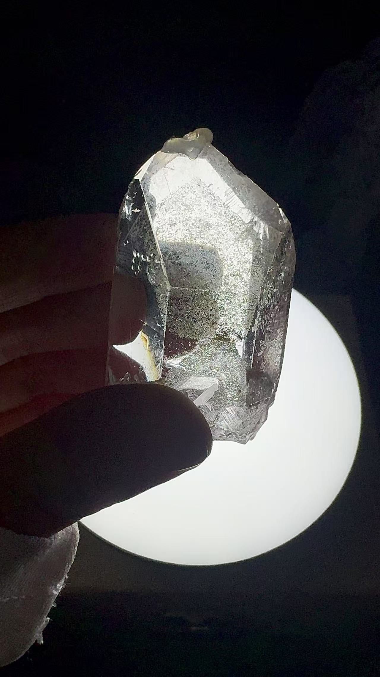 A00237 Rare natural highest quality Himalaya quartz with green garden phantom mountain