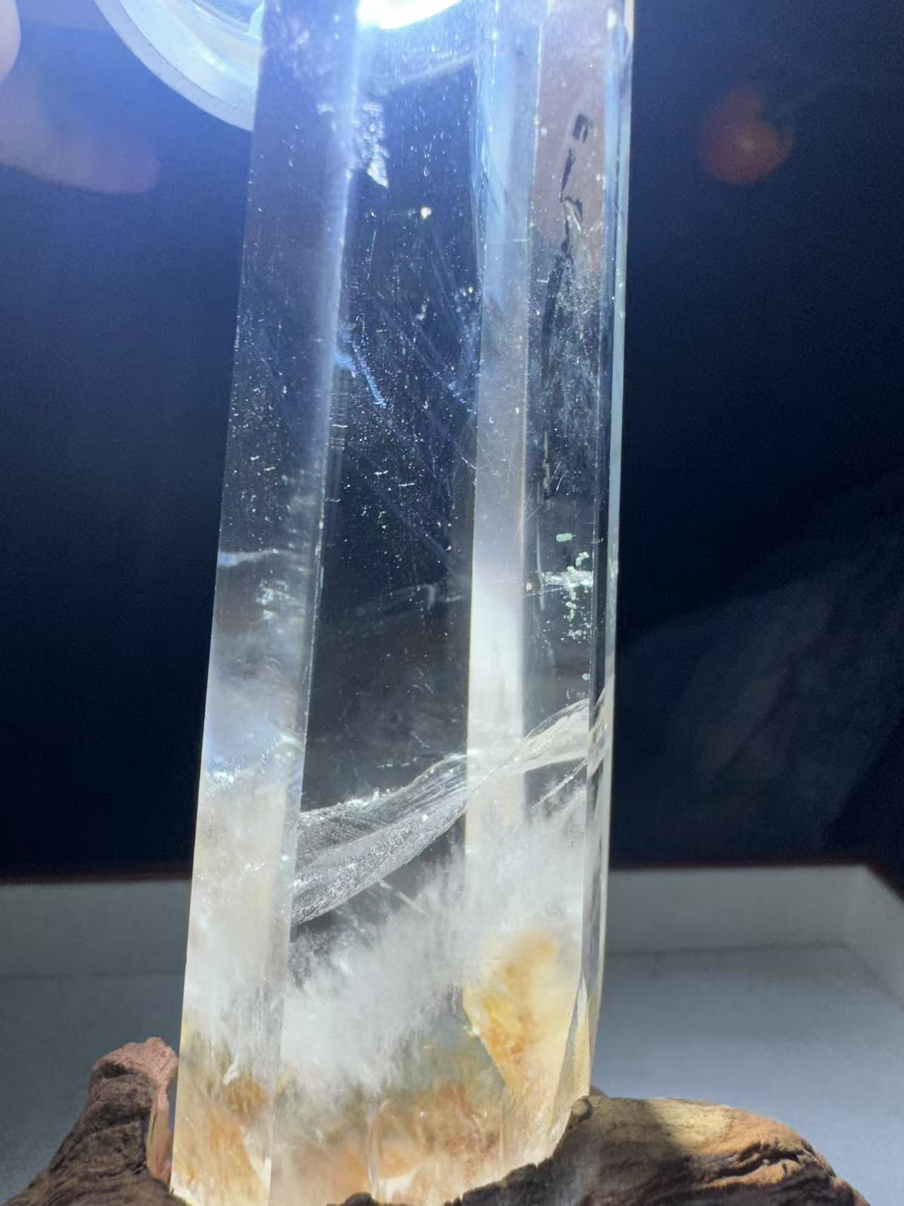 A00240 Rare natural highest quality blue needle transparent clear quartz tower with good shape
