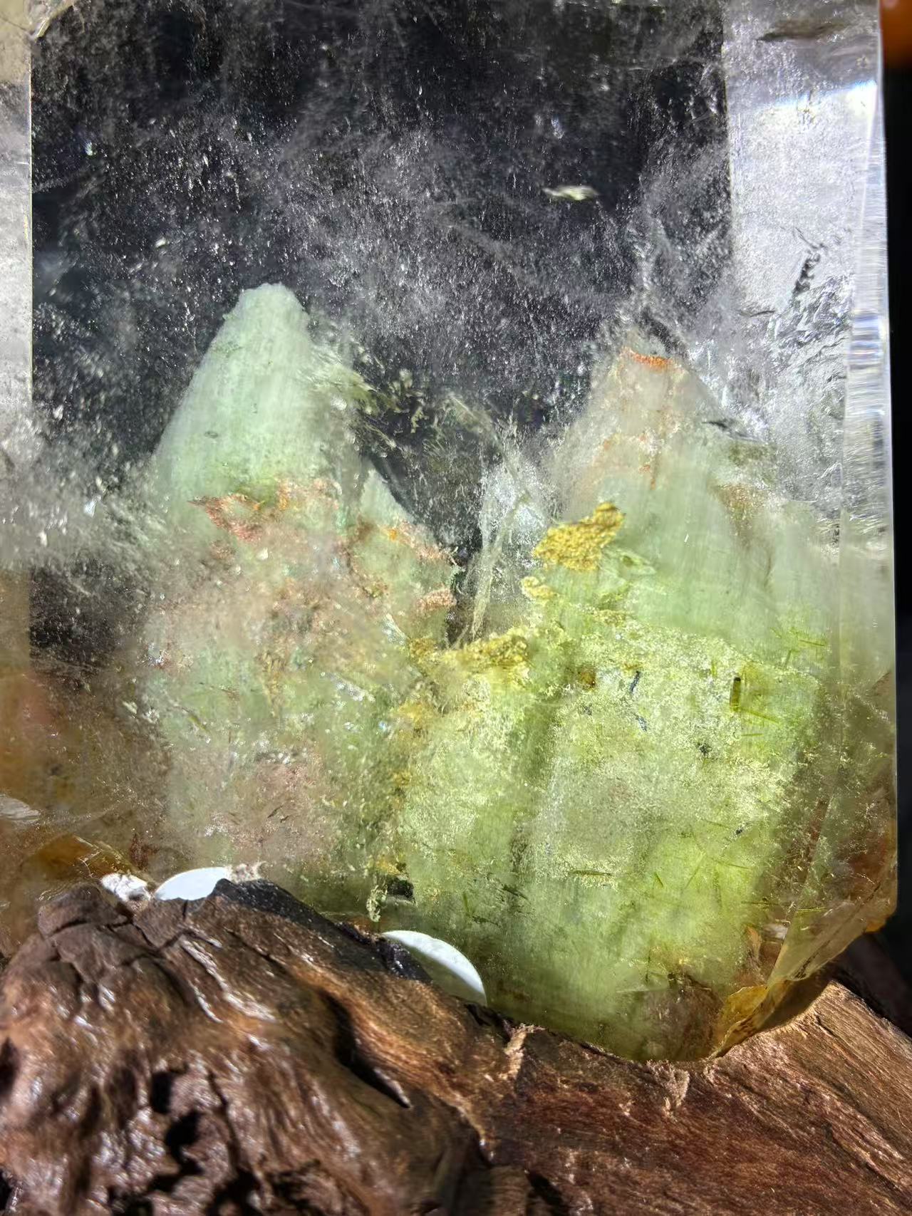 A00244 Rare natural highest quality twins jade green mountain garden tower