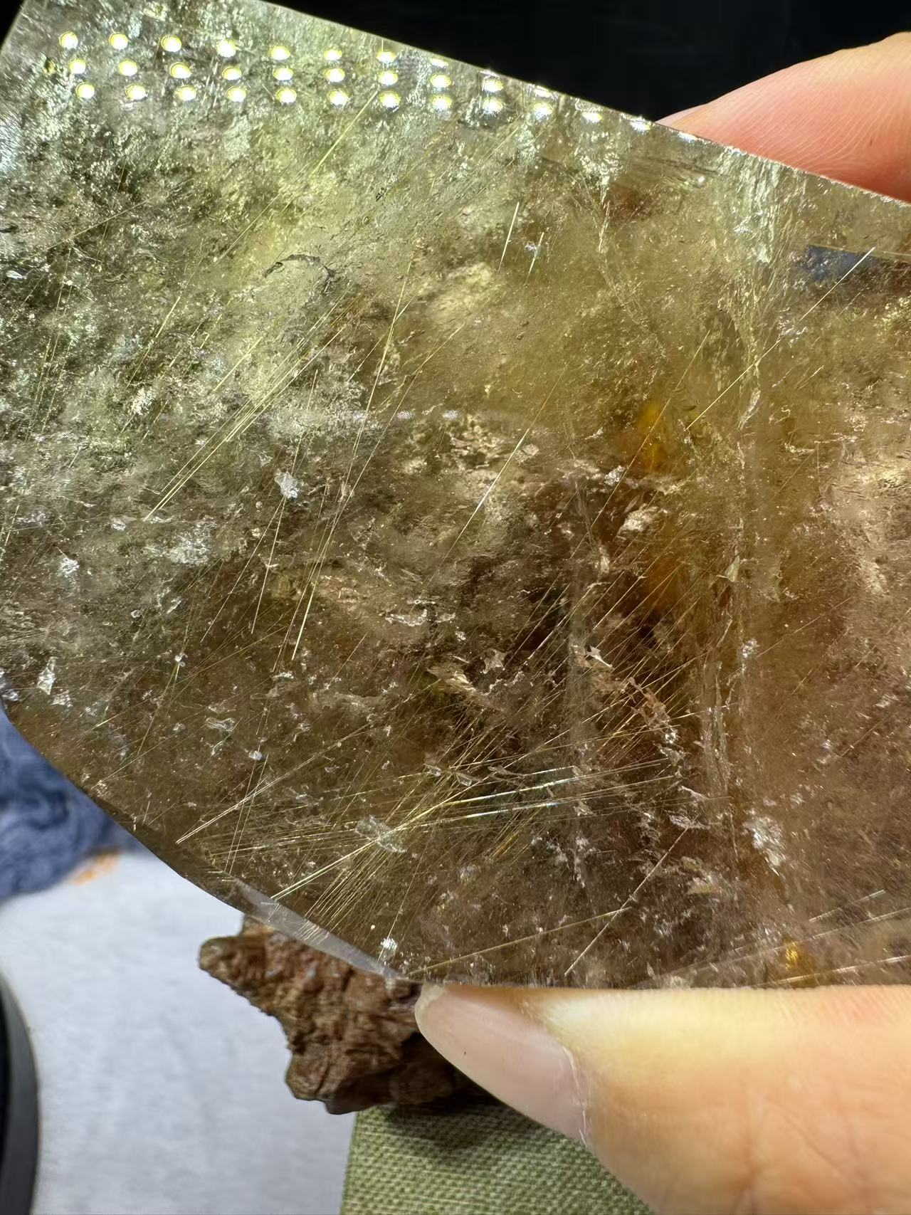 A00252 Rare natural highest quality golden rutilated smokey quartz freeform