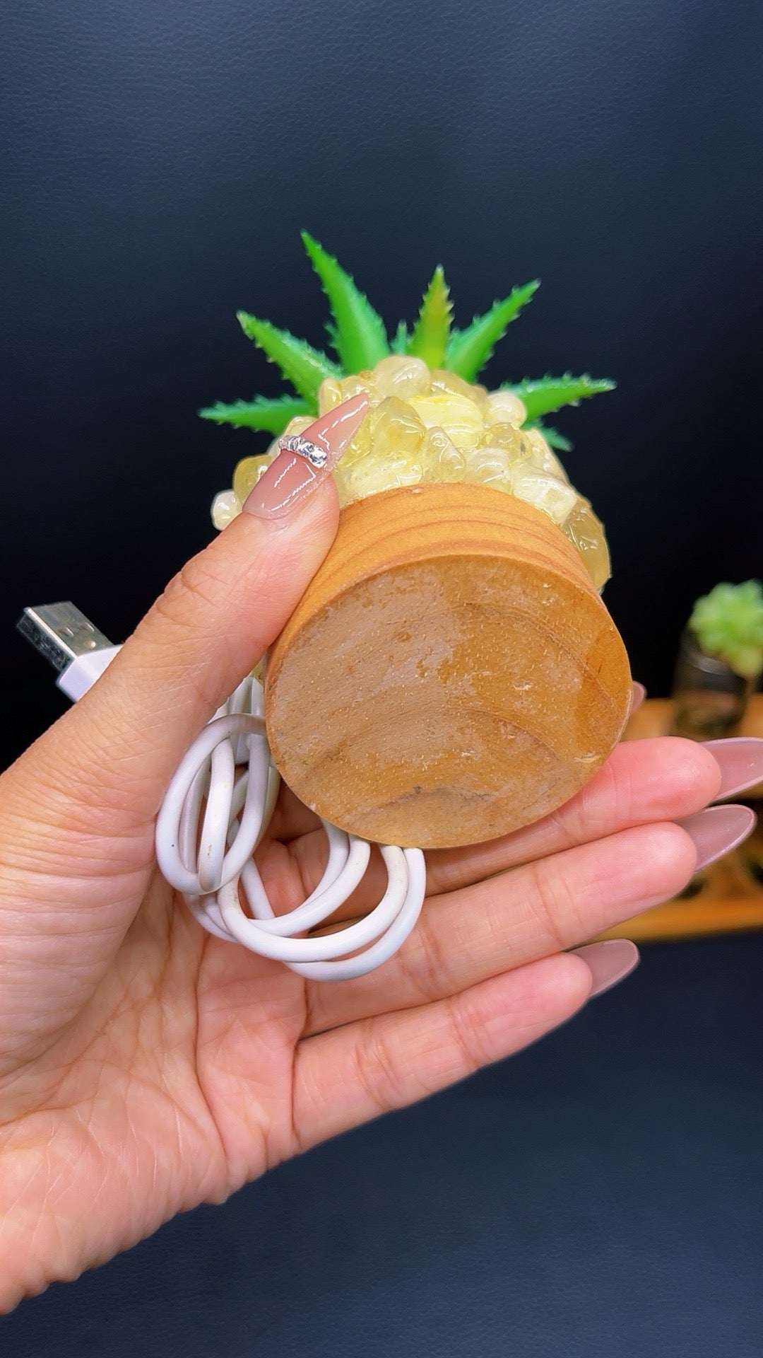 5A 170G LED HANDMADE Pineappie BEDSIDE LAMP DIY DESIGN carving piece