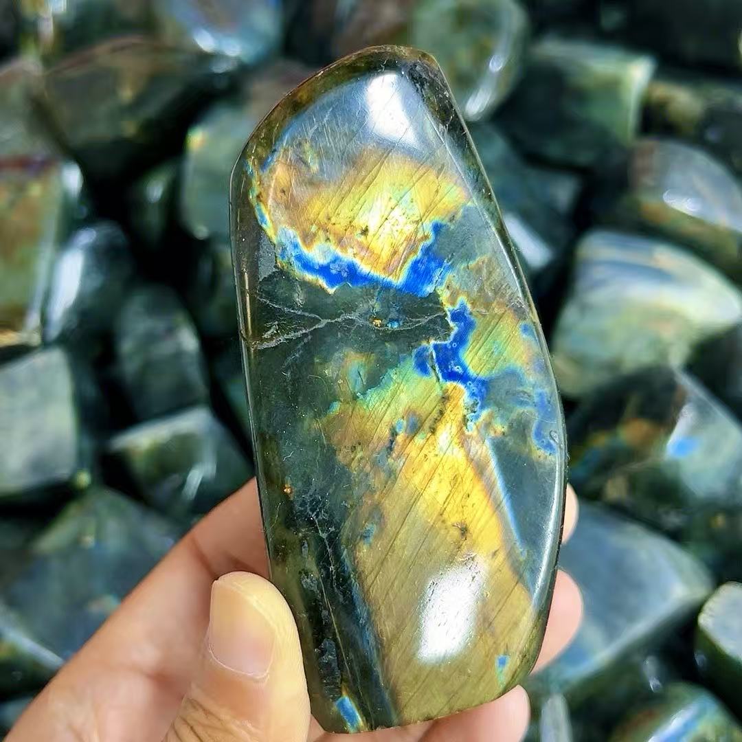 5A140G Stunning Rainbow Flash Polished Natural Freeform Labradorite Decor