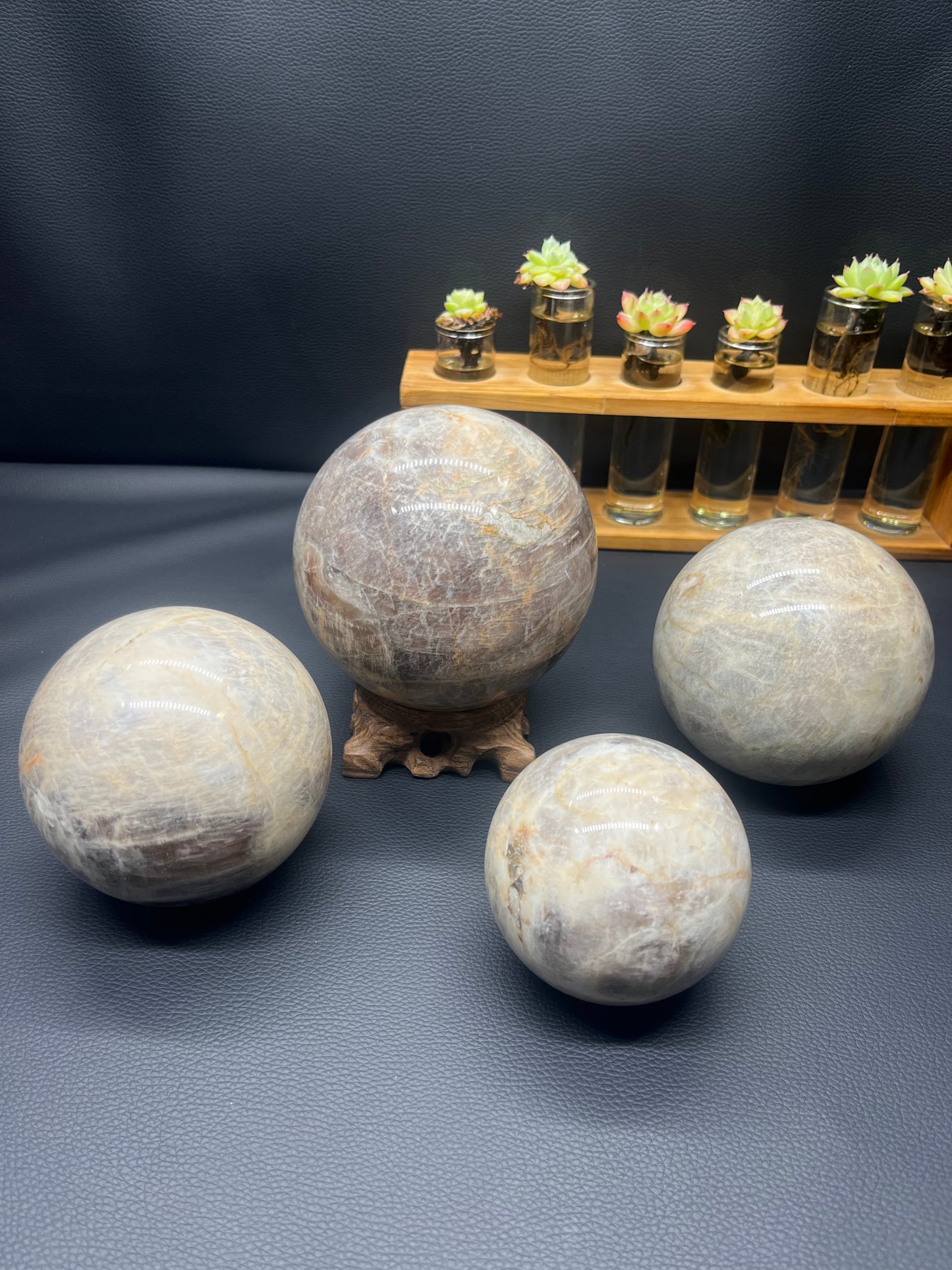 5A600G Premium Labradorite & Moonstone Sphere