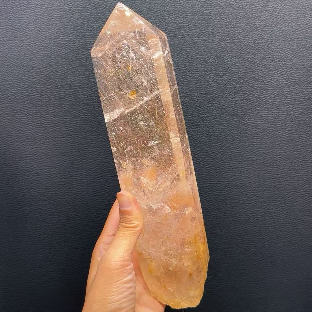 5A 2320G Sparkling Rutilated Quartz Crystal Pillar Ornament