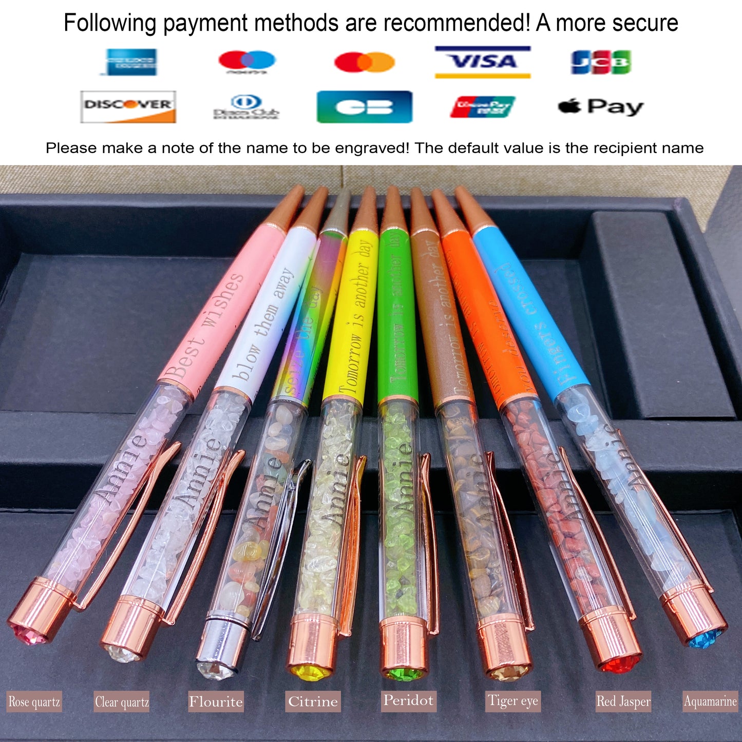 8 pcs Crystal pens (Personal customization)