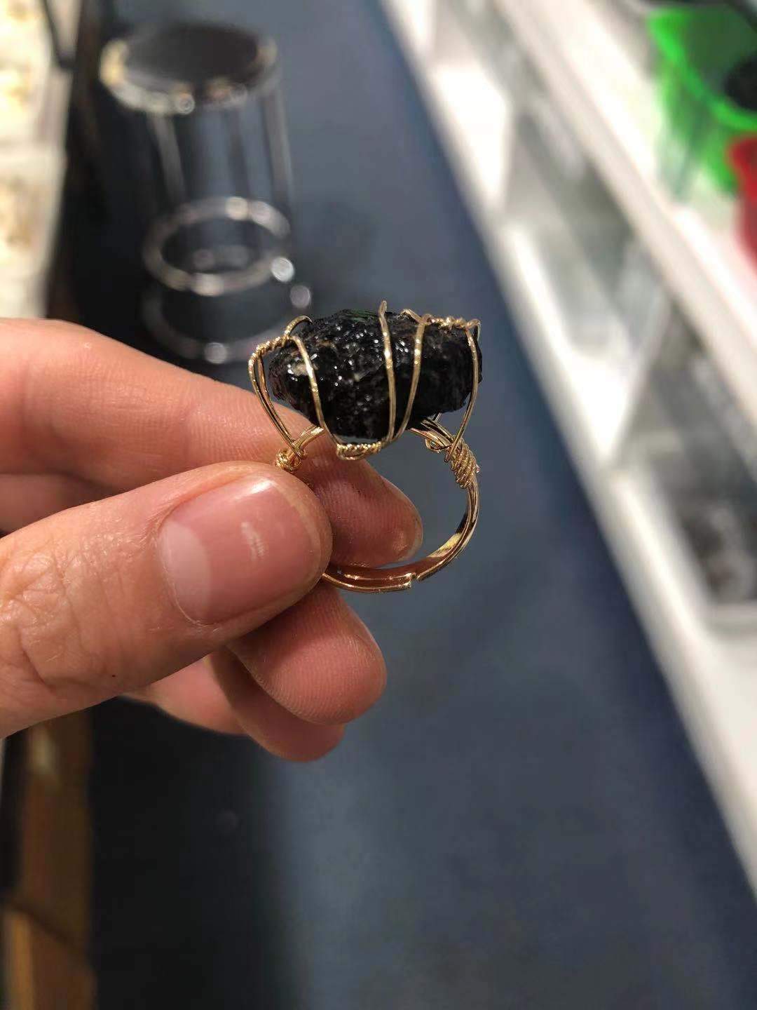 Black tourmaline ring