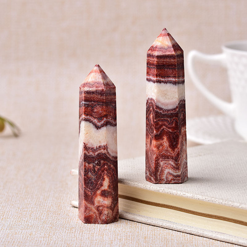 Pork stone Rhodochrosite tower point