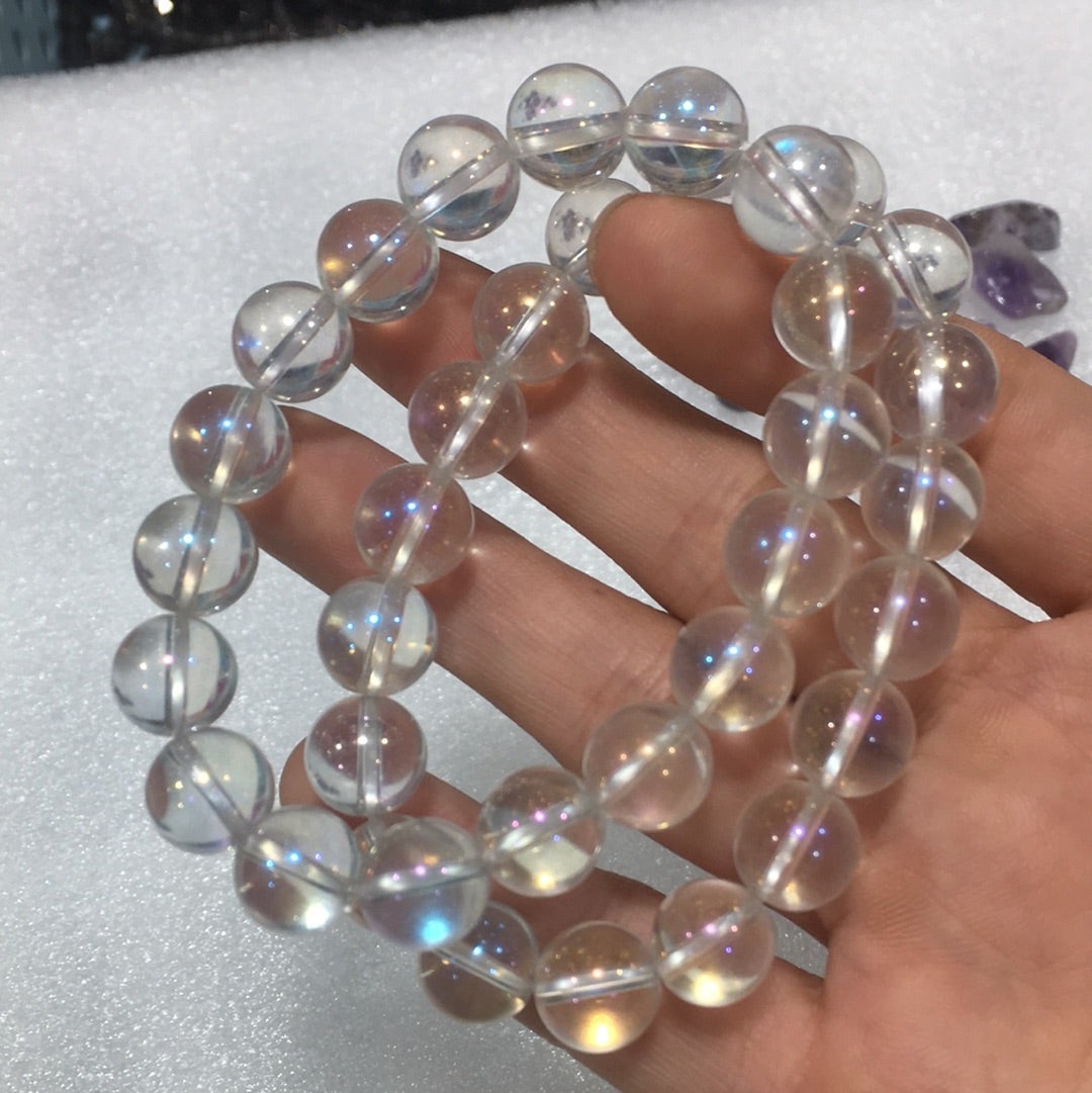 Aura clear quartz bracelet