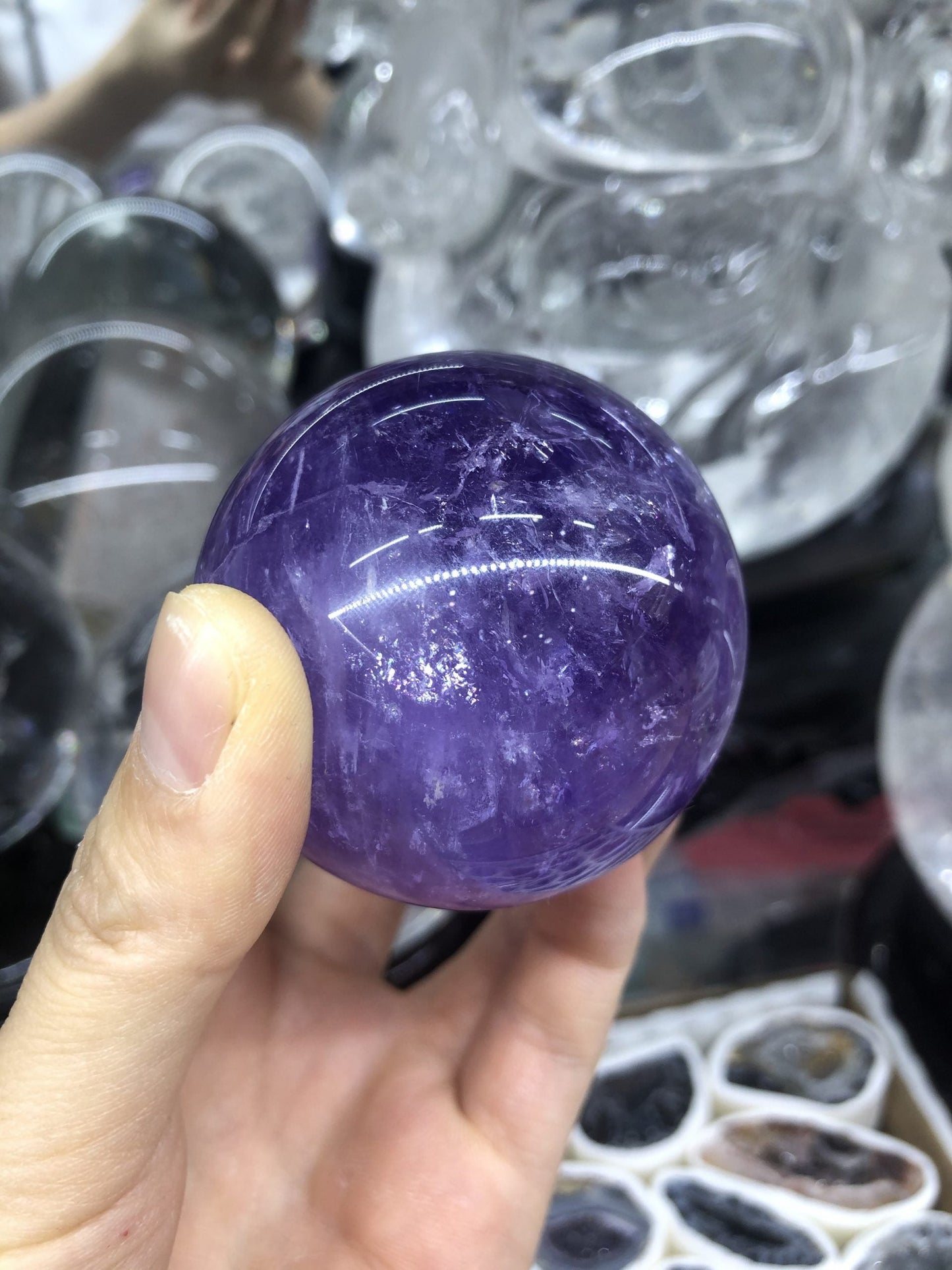 Amethyst Sphere with rainbow