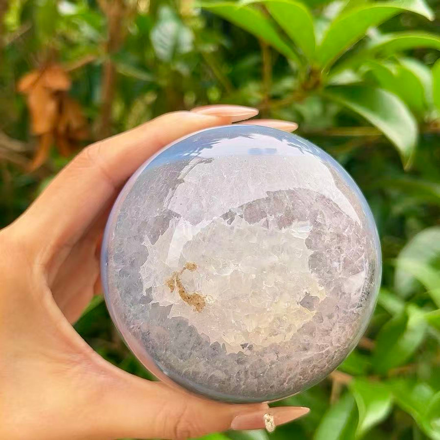 5A620G   Fiery Veined Volcanic Agate Sphere