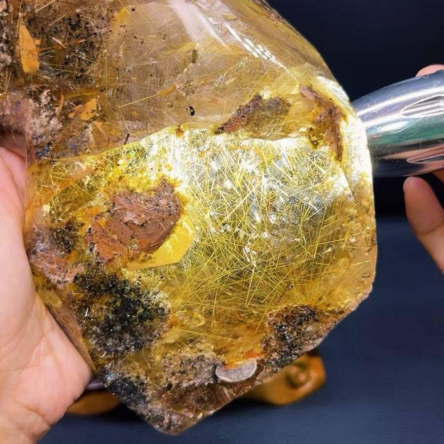 5A 2500G    Natural  Golden Rutilated Quartz Large Display