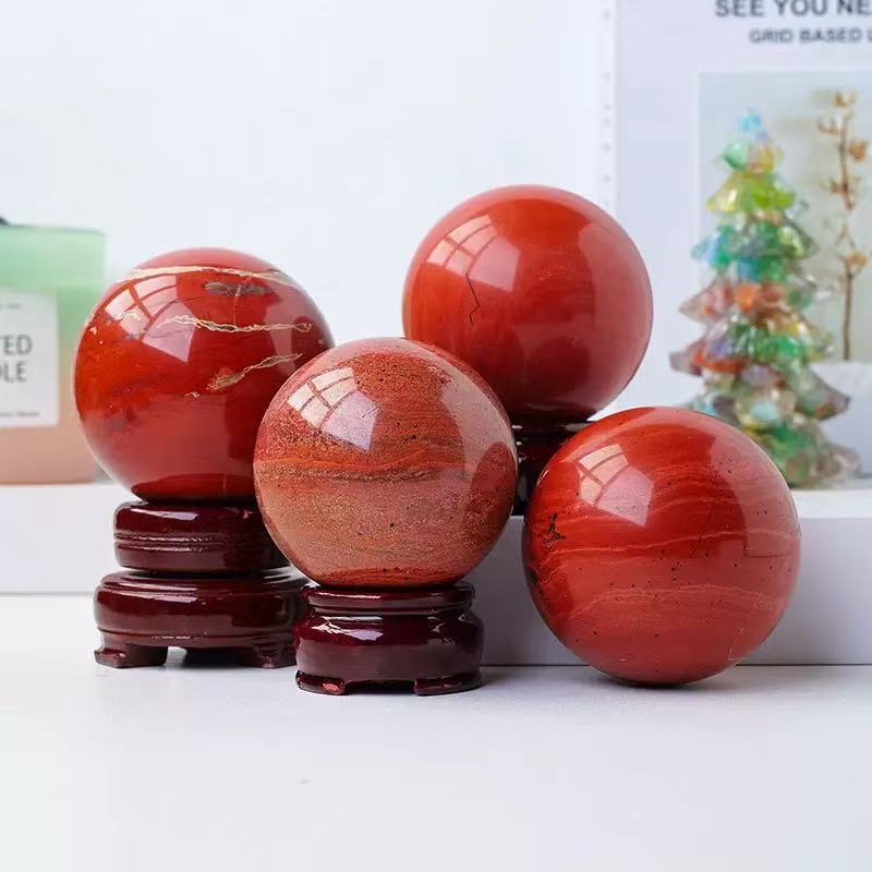 Nartural red jasper sphere quartz reiki healing
