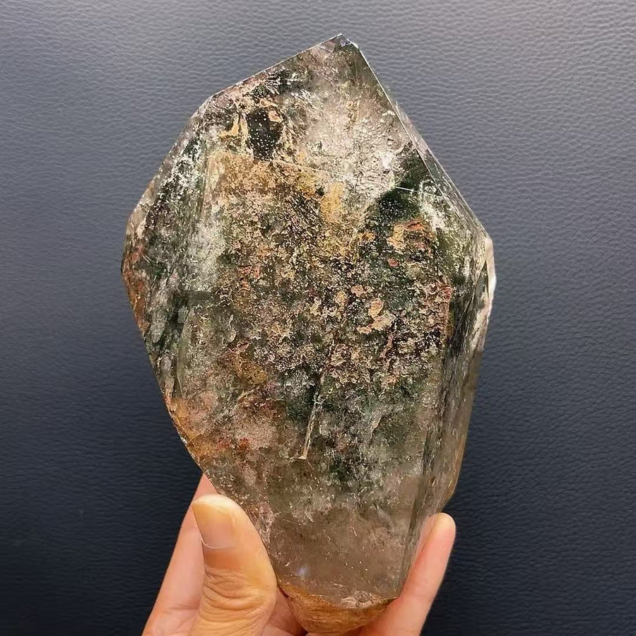 5A1760G   atural Rough Freeform Green Phantom Quartz Decor