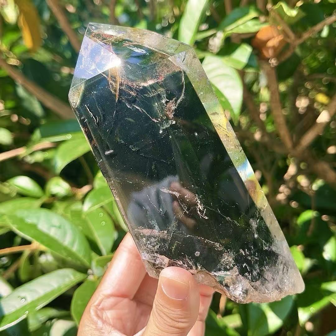 5A980G   Gorgeous Natural Polished Green Phantom Quartz Crystal Point