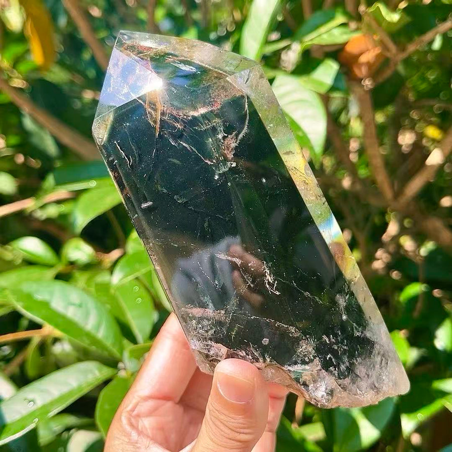 5A980G   Gorgeous Natural Polished Green Phantom Quartz Crystal Point