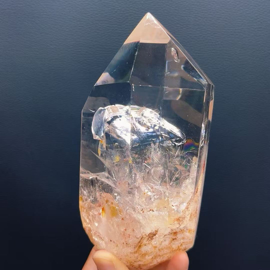 5A1070G   Super Clear Sparkling Rainbow Crystal Pillar Ornament